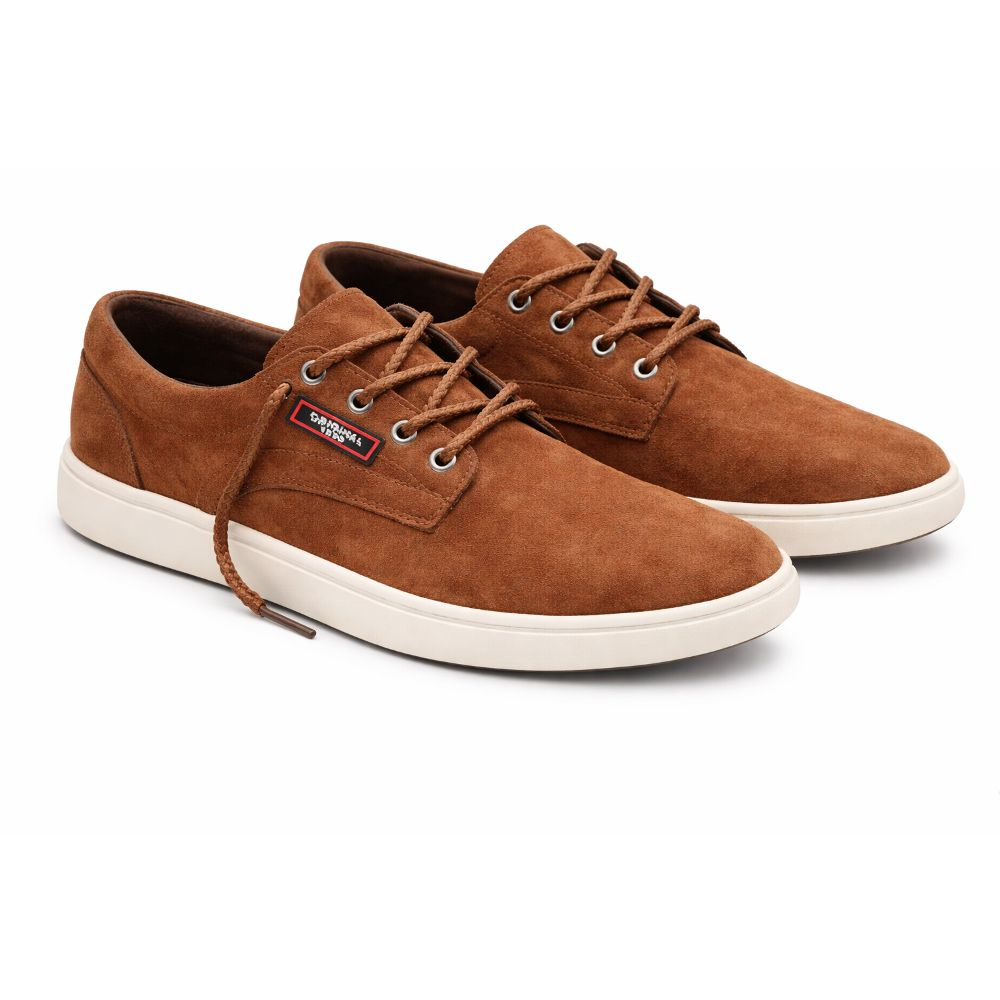 Brown Faux Suede Casual Lace Up Sneakers